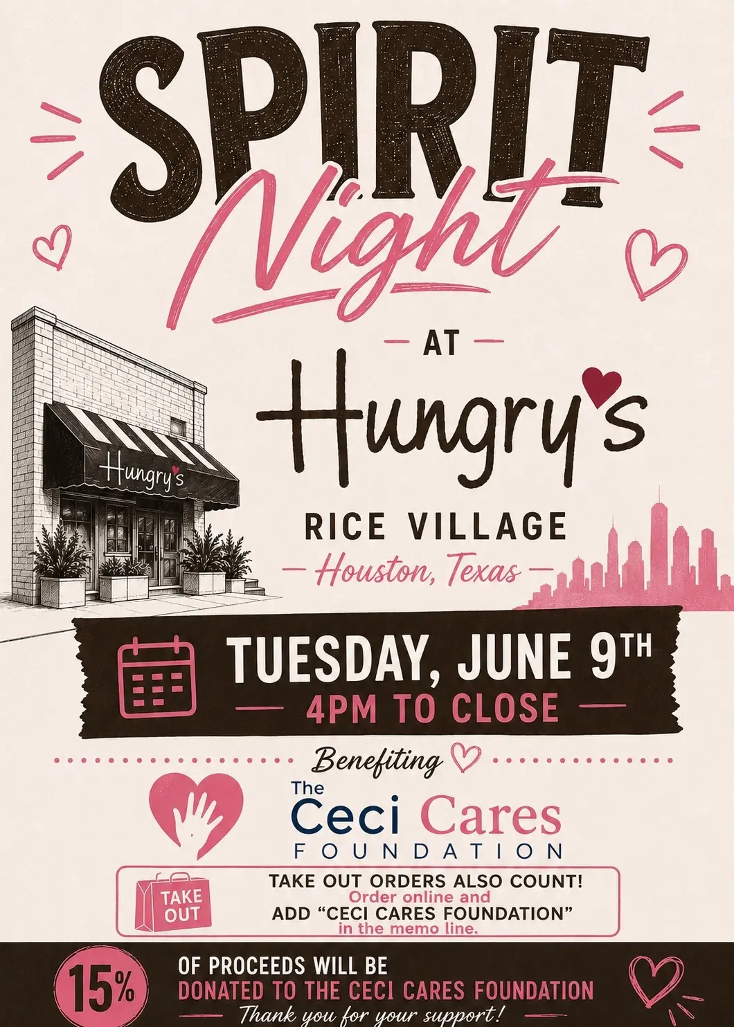 Spirit Night @ Hungry’s 😋