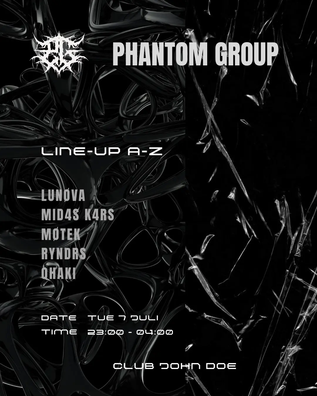 [PHANTOM GROUP] KLUBNACHT w/ LUNØVA / MID4S K4RS / MØTEK / RYNDRS / QHAKI