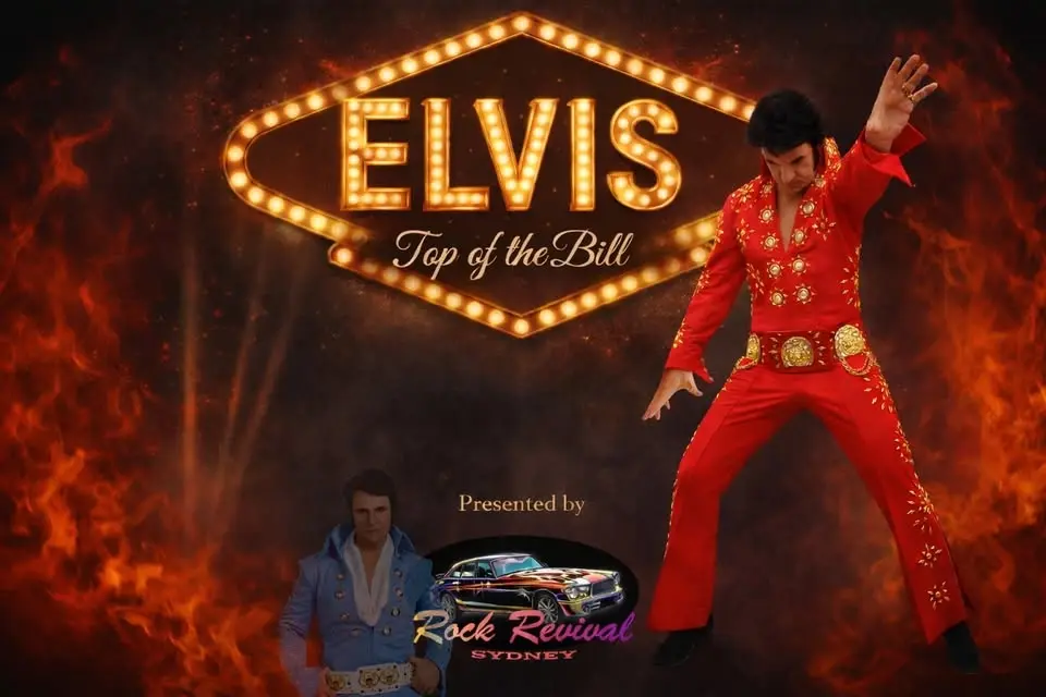 🎼 ELVIS, TOP OF THE BILL 🎼🎉 LIVE VEGAS REVUE 🎉 DEBUTING @ KINGSWOOD SPORTS CLUB