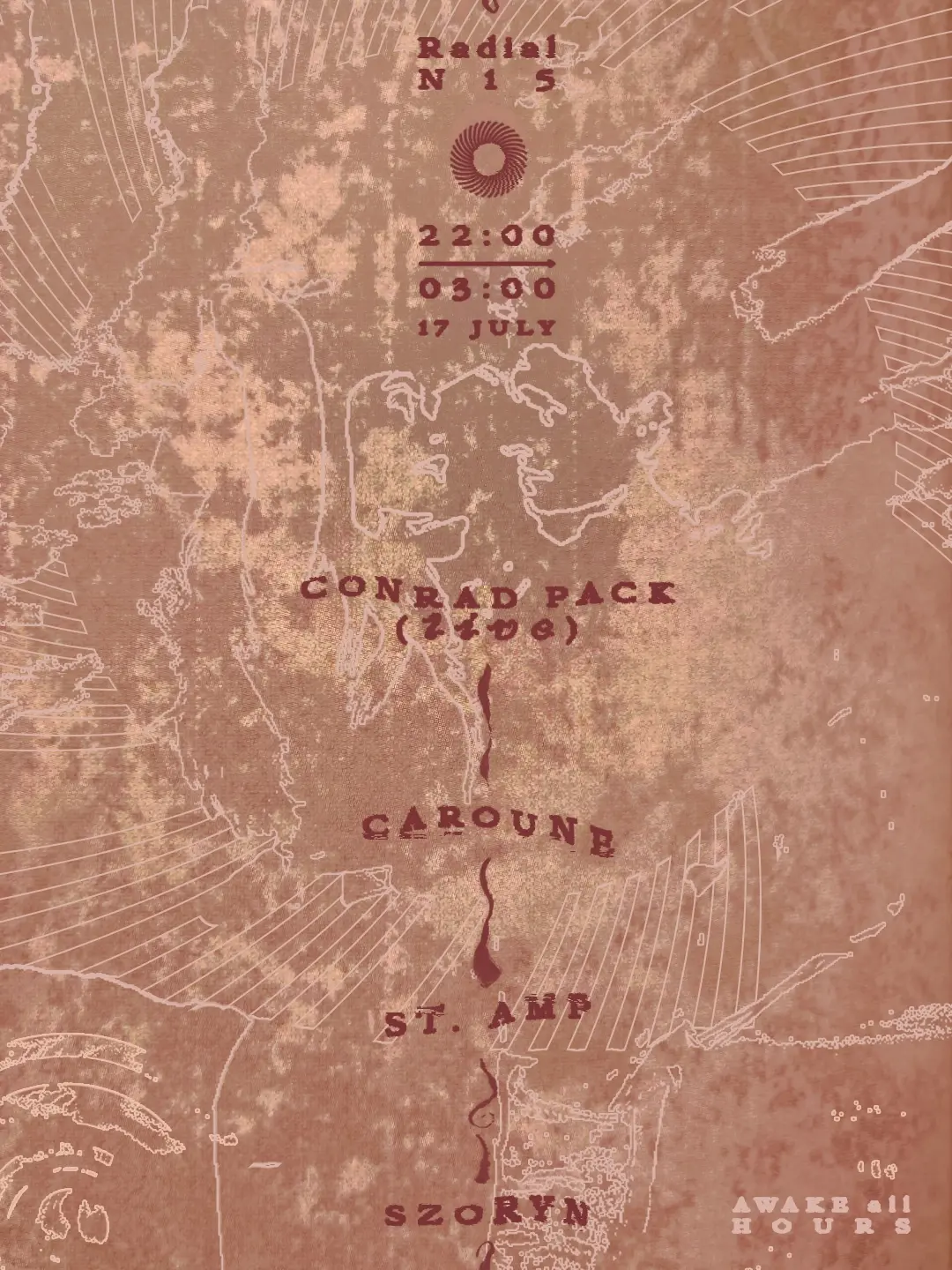 Awake All Hours presents: Conrad Pack (Live), Caroune, St. Amp, szoryn