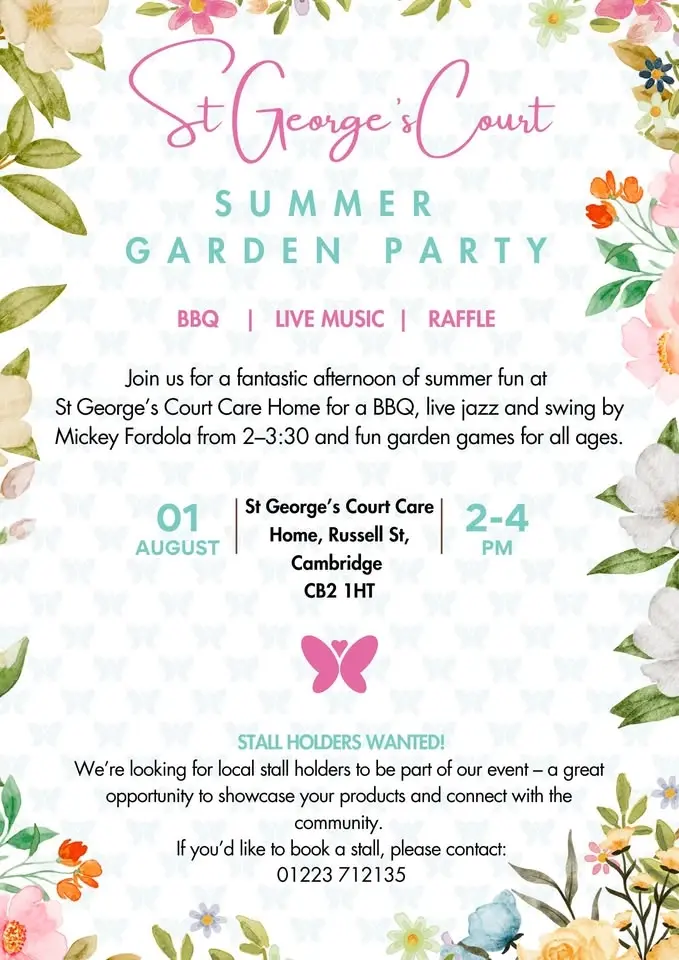 St George's Court Summer Garden Party- Saturday 1st August 2-4pm