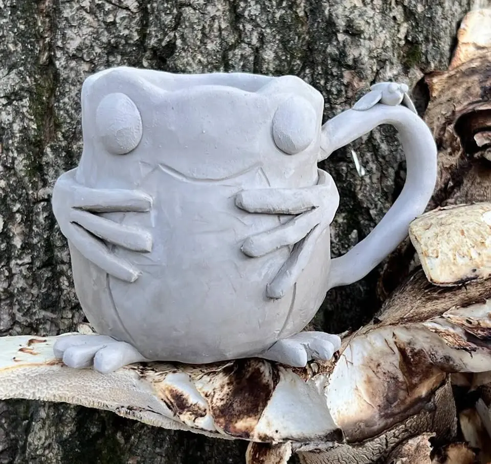 Handbuilding Clay Frog Mug