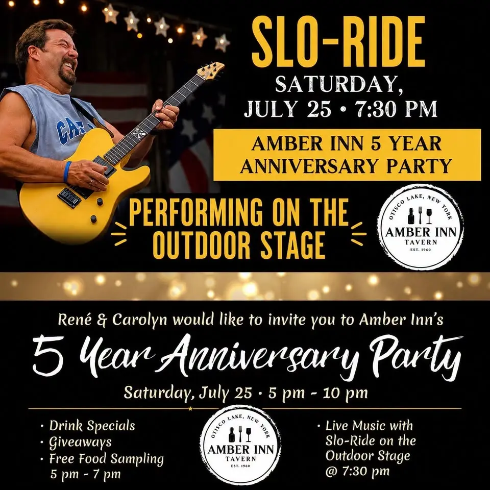 Amber Inn 5 YEAR ANNIVERSARY PARTY with SLO-RIDE