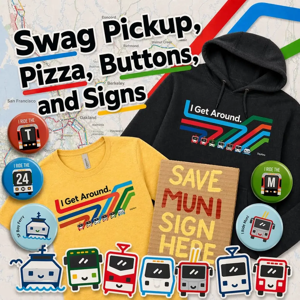 San Francisco May Pizza Social: Swag Pickup, Button and Sign Making in Duboce Park