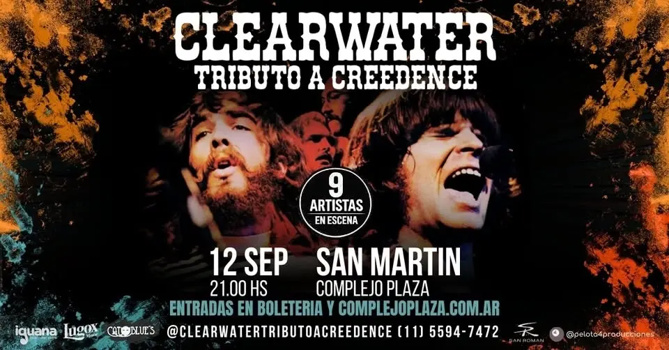 CLEARWATER Tributo a CREEDENCE Vuelve a San Martin con un show Inolvidable!!