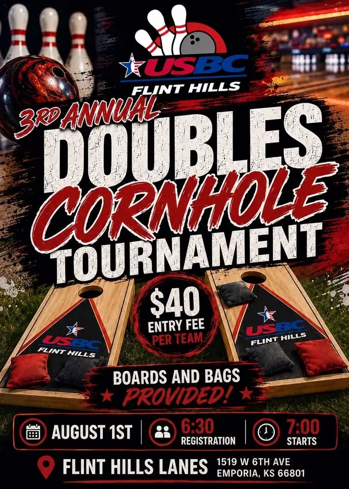 3rd Annual Doubles Cornhole Tournament - Flint Hills USBC Association 