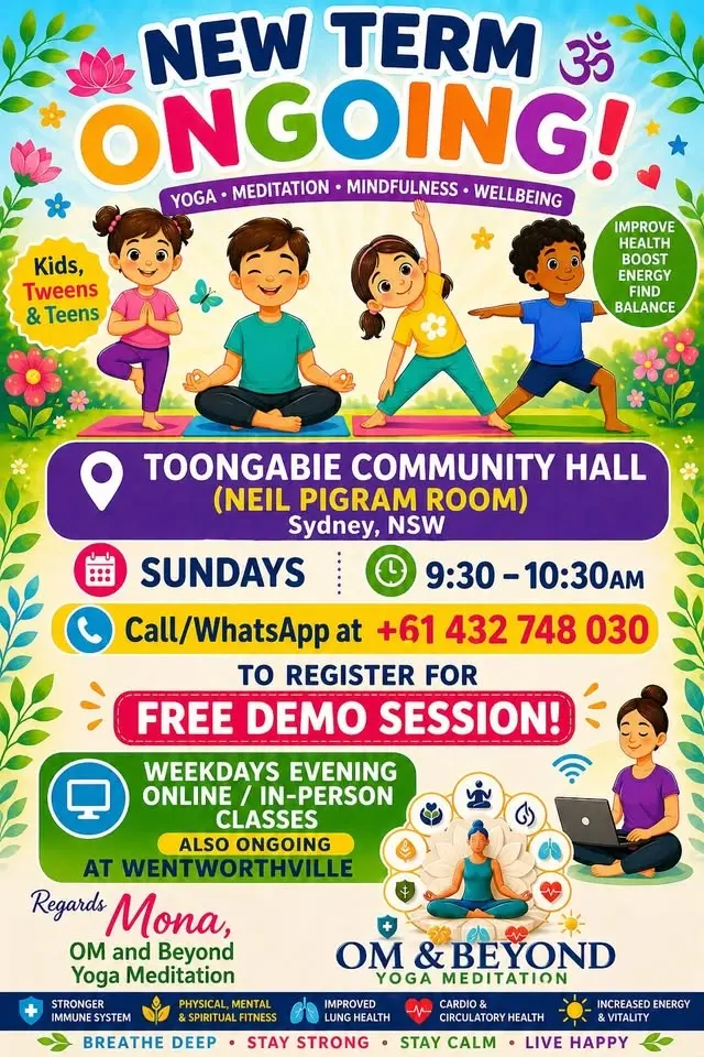 Kids Yoga & Meditation Classes in Toongabie as well as in Wentworthville, Sydney!
