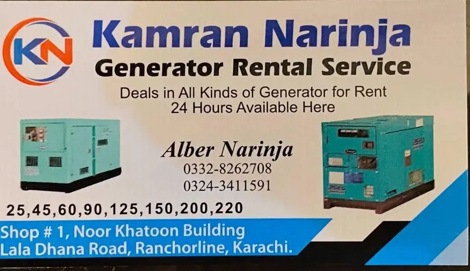 KAMRAN NARINJA GENERATOR RENTAL SERVICE 