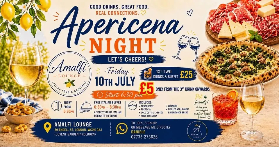 ITALIAN APERI-DINNER 🍋 Your Friday Starts in Covent Garden | Friday 10 July