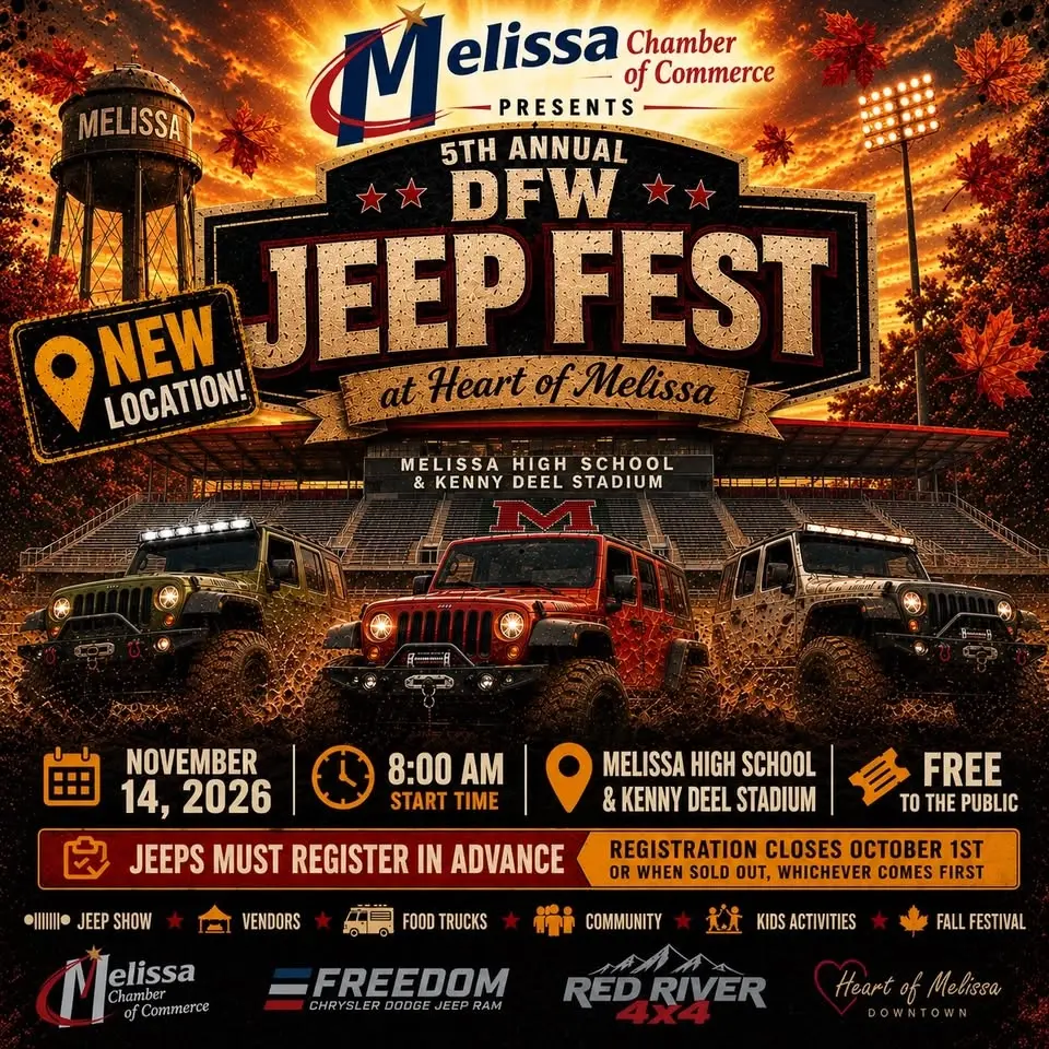 DFW Jeep Fest @ Heart of Melissa Fall Fest (Coach Kenny Deel Stadium)