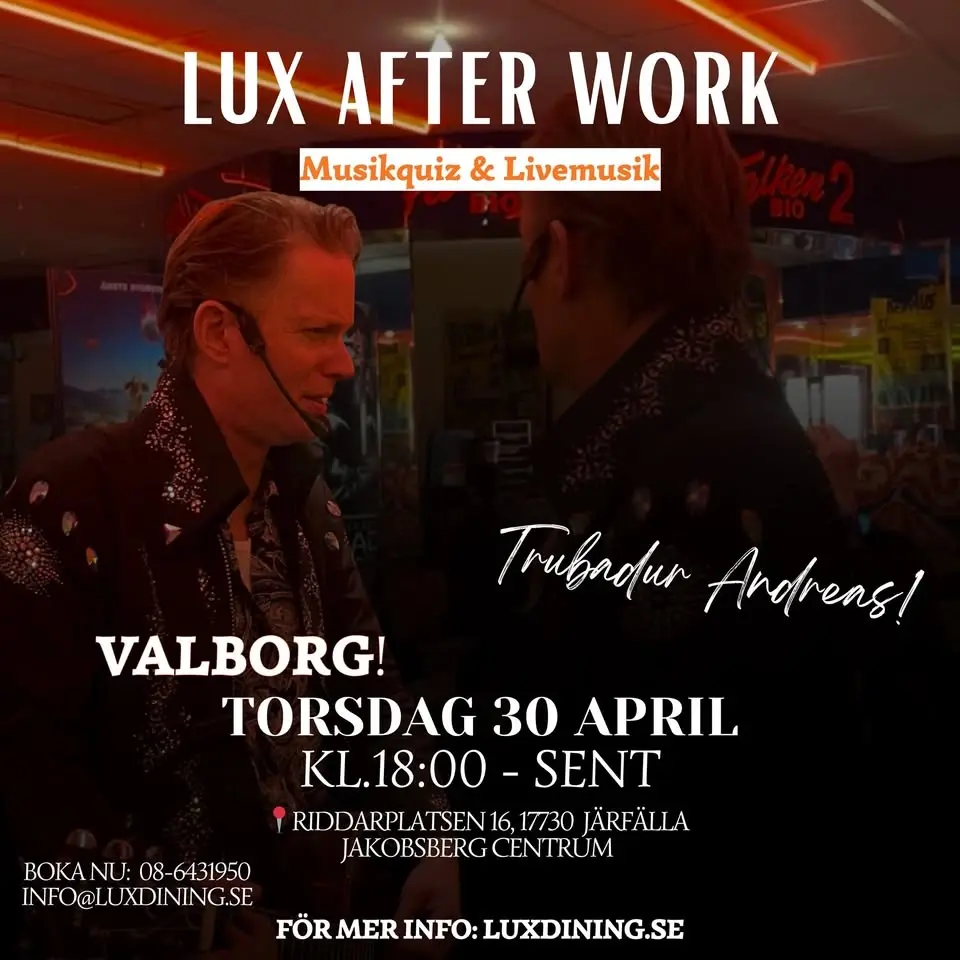 LUX AW – Valborg med Trubadur Andreas 🍸🔥🎶 
