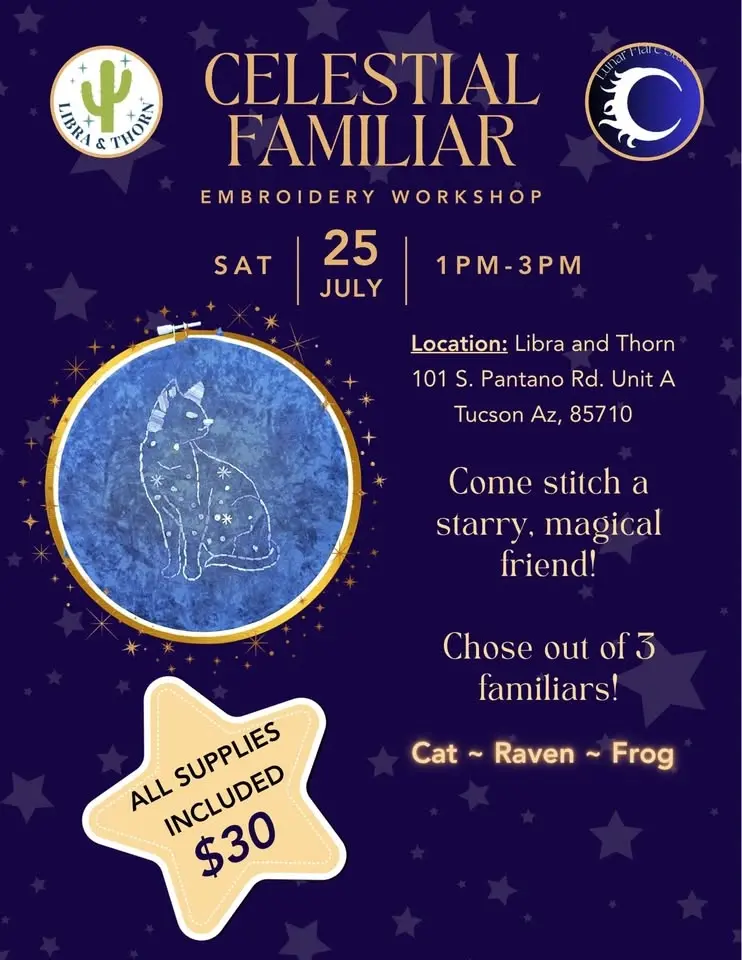Celestial Familiar Embroidery Workshop