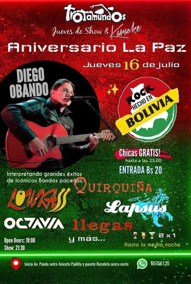 Jueves de Show y desde ANIVERSARIO LA PAZ - especial Rock Paceño