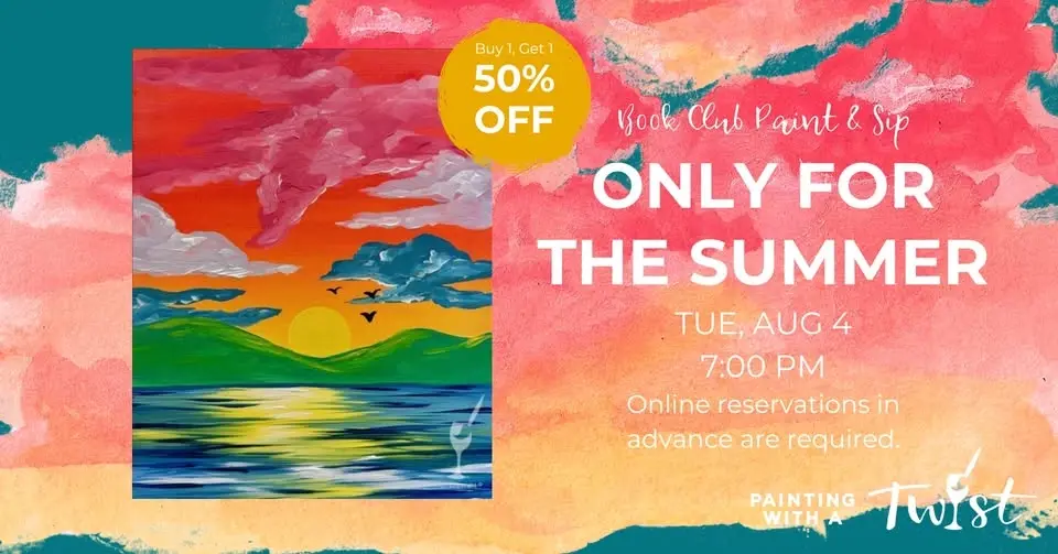 Book Club Paint & Sip Party - Only for the Summer *BOGO 50% Off