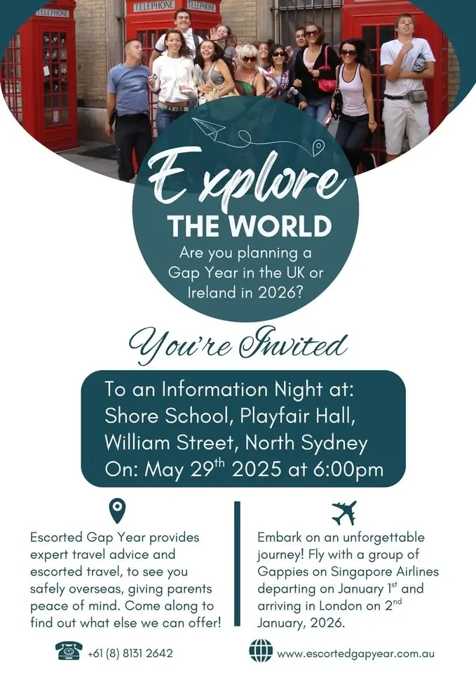 Escorted Gap Year 2026 Information Night