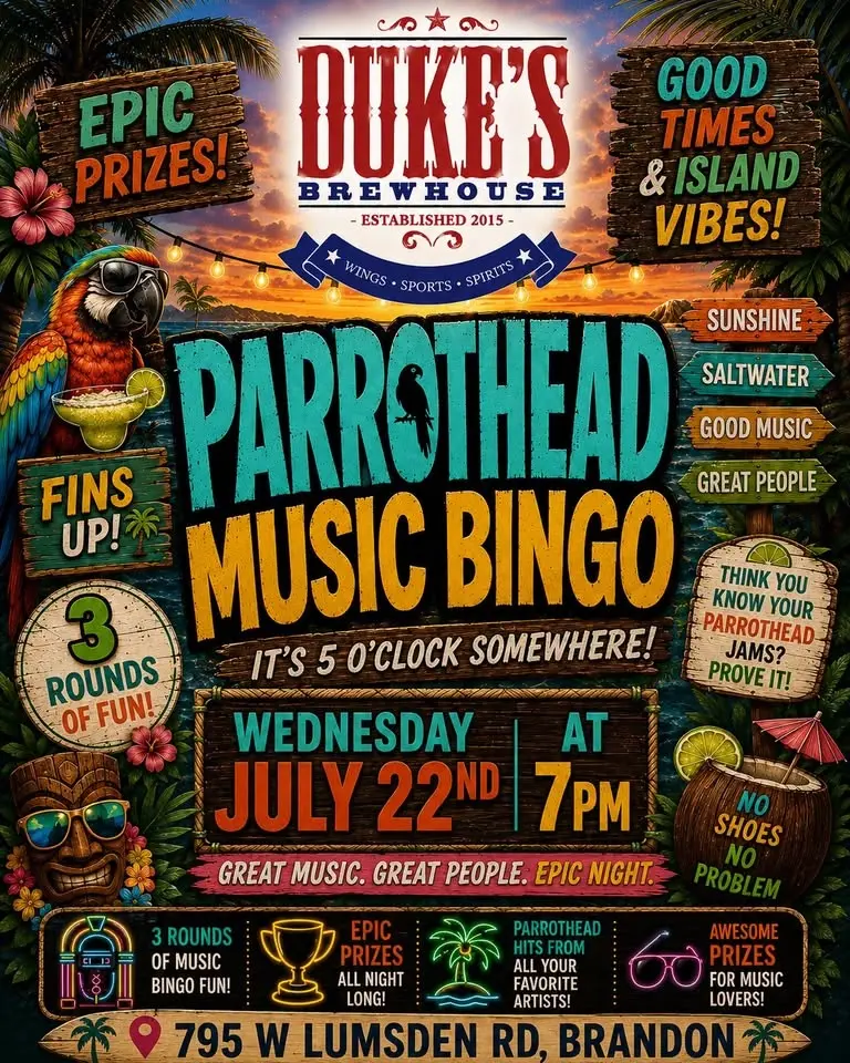 Parrothead Music Bingo @ Dukes Brewhouse Brandon