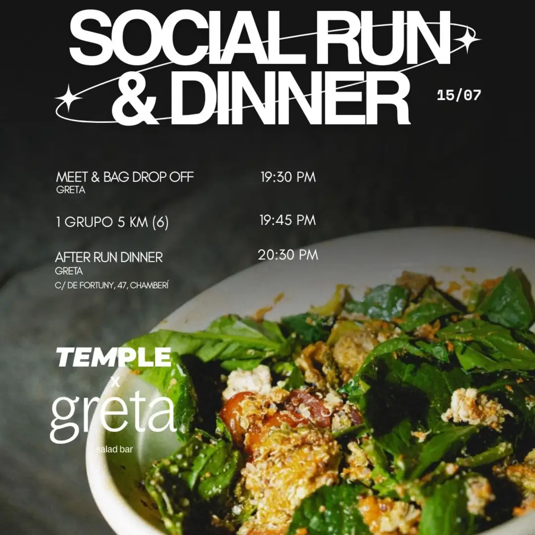 Social Run & Dinner TEMPLE X GRETA