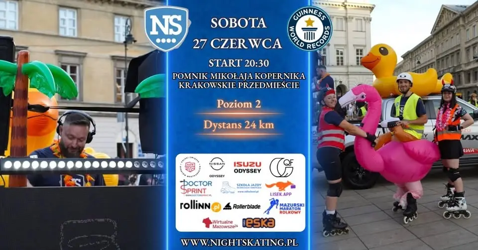 Nightskating Warszawa 27.06 - Ibiza Party 🌴, poziom 2