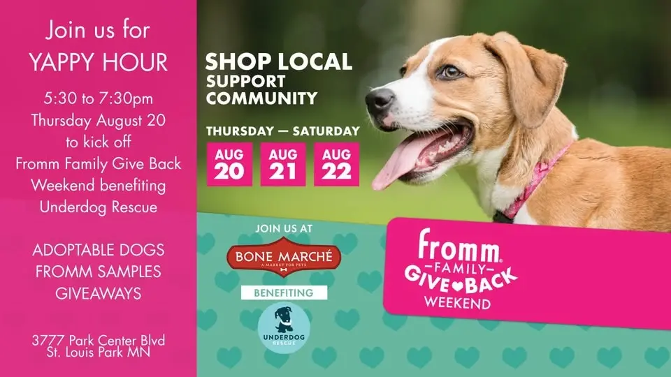 August Yappy Hour: Fromm Family Give Back Kick Off with Underdog Rescue