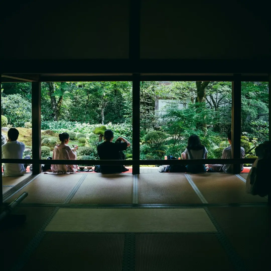 茶室で交流会