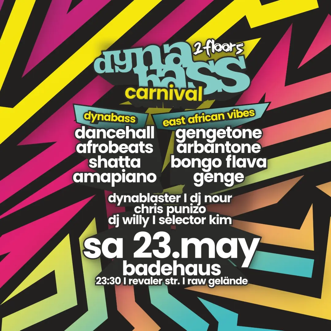 DynaBass Carnival Special: 2 Floors – Afrobeats, Dancehall & East African Vibes