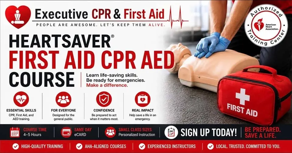 🚑❤️ Heartsaver CPR AED + Optional First Aid Class ❤️🚑