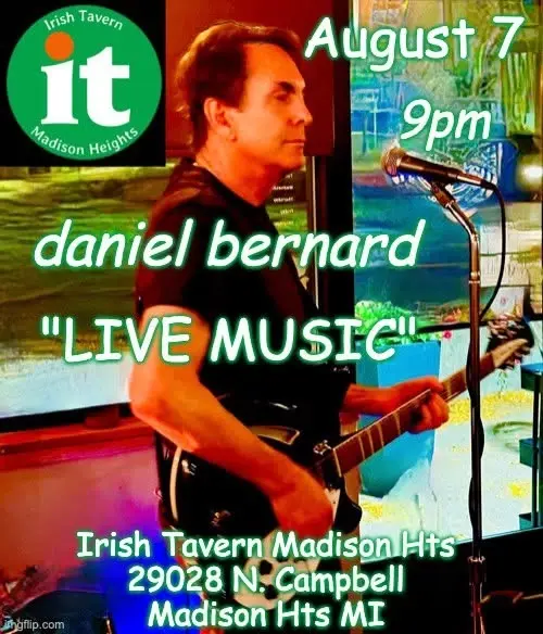 Live Music @ Irish Tavern Madison Hts with Daniel Bernard
