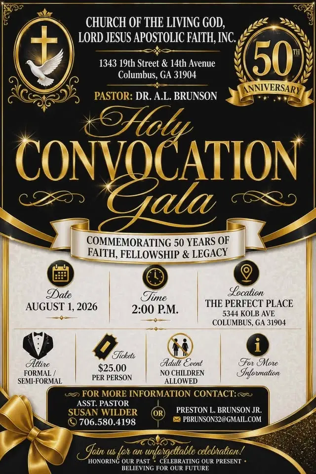 God's Golden Gala/ Tickets Deadline is June 1, 2026