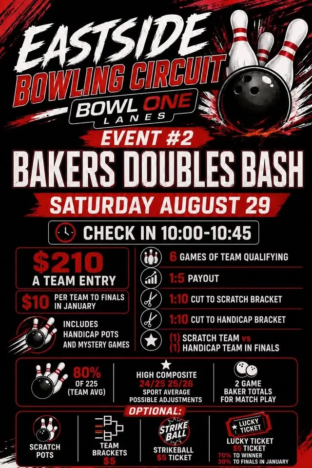 Eastside Bowling Circuit Event #2 Bakers Doubles Bash