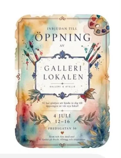 Öppning med vernissage på Galleri Lokalen
