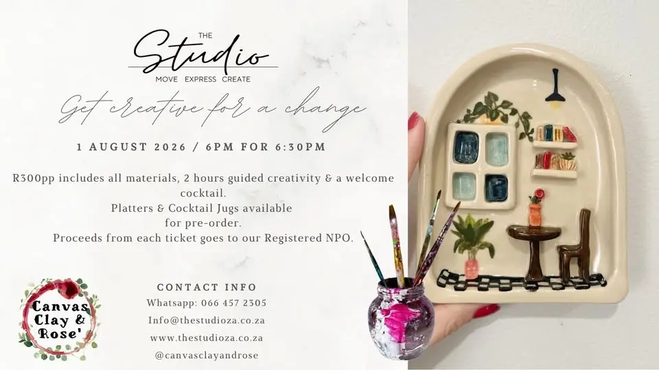 Cocktails & Clay with Canvas, Clay & Rose'