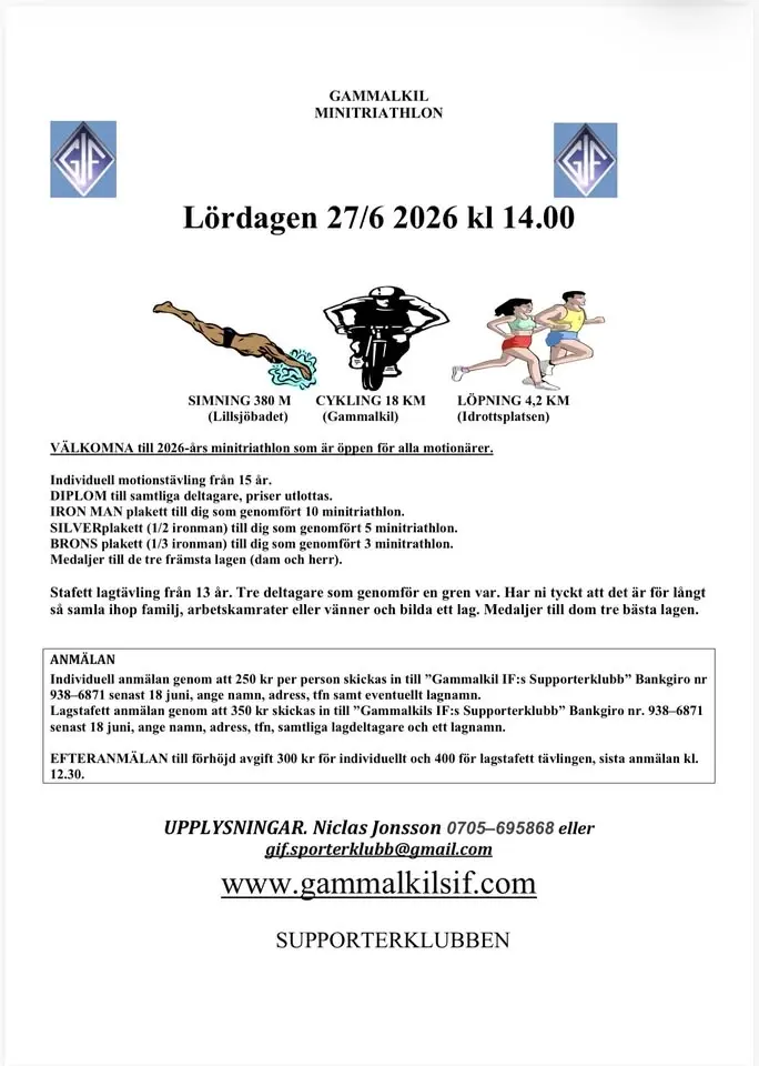 Gammalkils Minitriathlon 2026