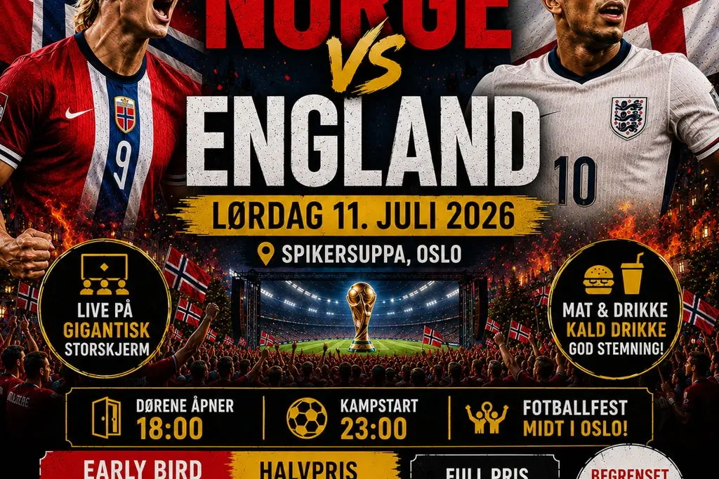 ⚽ Norge vs England | LIVE på Spikersuppa | FIFA World Cup 2026 Kvartfinal