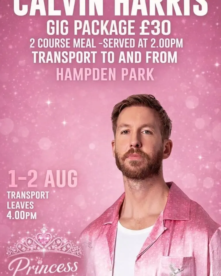 🎧 Calvin Harris Gig Package – Saturday 1st August