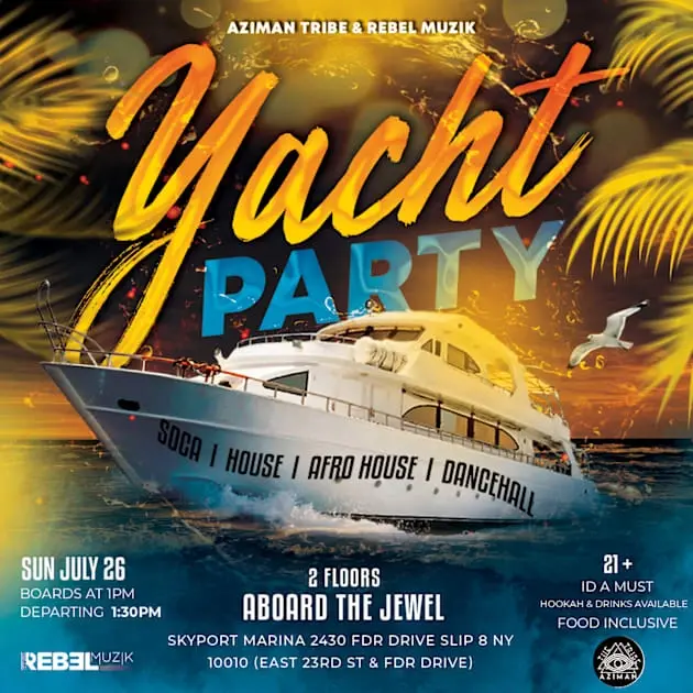 Soca House - Daytime Yacht Party (Soca, Afro, Dancehall)