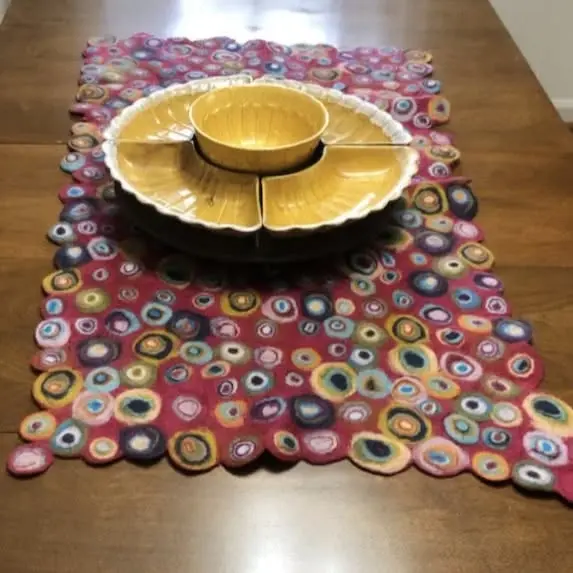 Whimsical Felted Table Runner Art Class