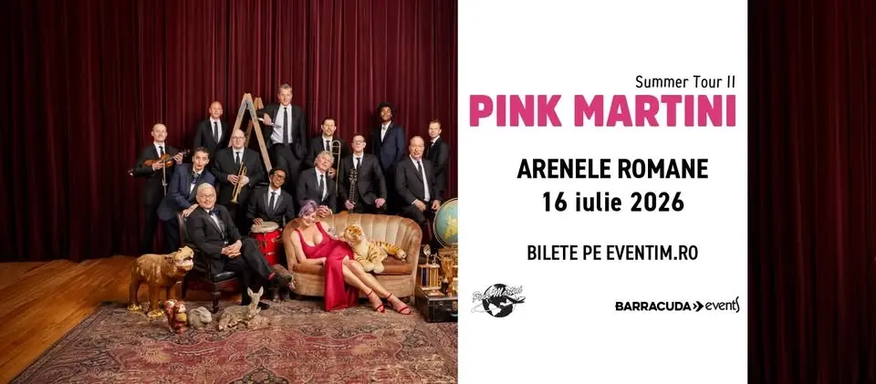 PINK MARTINI, într-o formulă specială cu Storm Large | Arenele Romane | 16 iulie 2026

