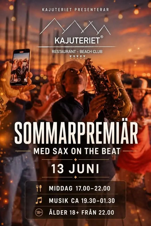 đ„đ·SOMMARPREMIĂR m. SAX ON THE BEAT pĂ„ KAJUTERIETđ„đ·