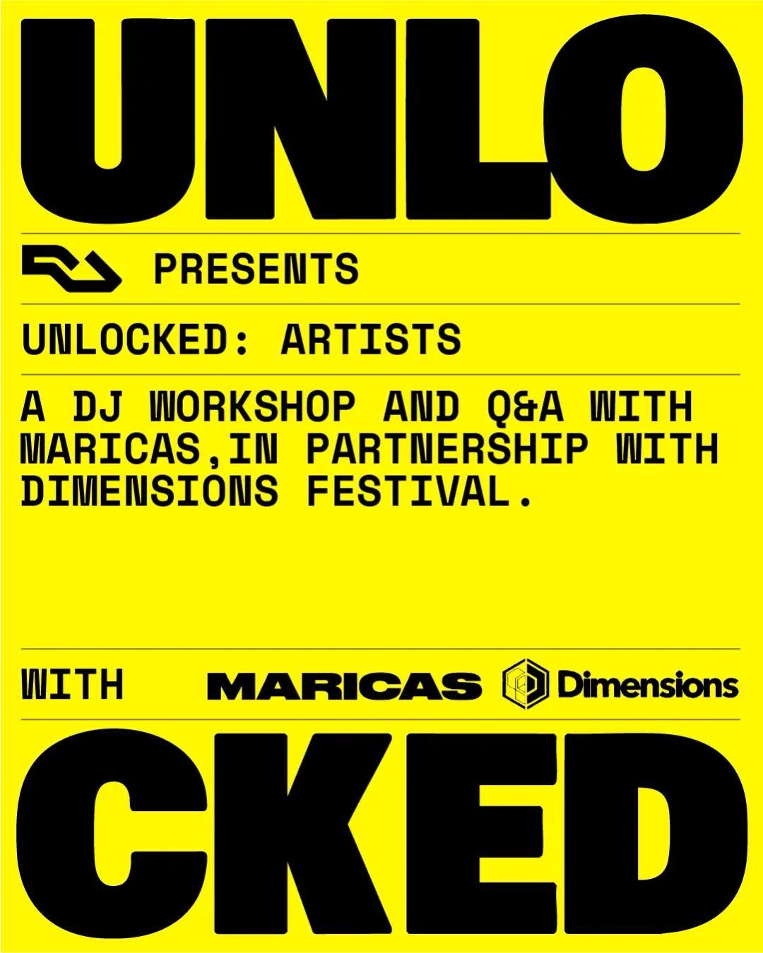 RA UNLOCKED with Dimensions Festival x MARICAS