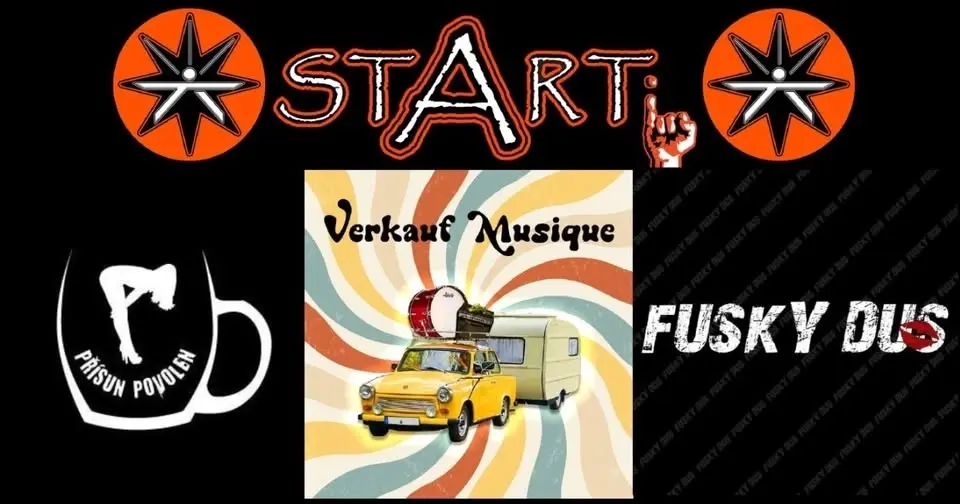 Přísun povolen + STARTi + Verkauf Musique + Fusky dus = KLUB ROCKLE ČESKÉ BUDĚJOVICE 15.5.2026