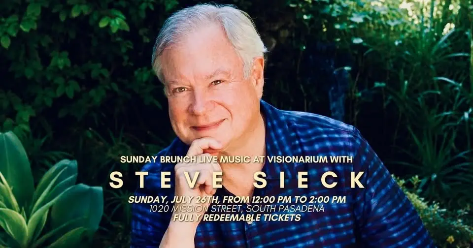 Sunday Brunch Live Music at Visionarium with Steve Sieck – "Then, Now and Next!"