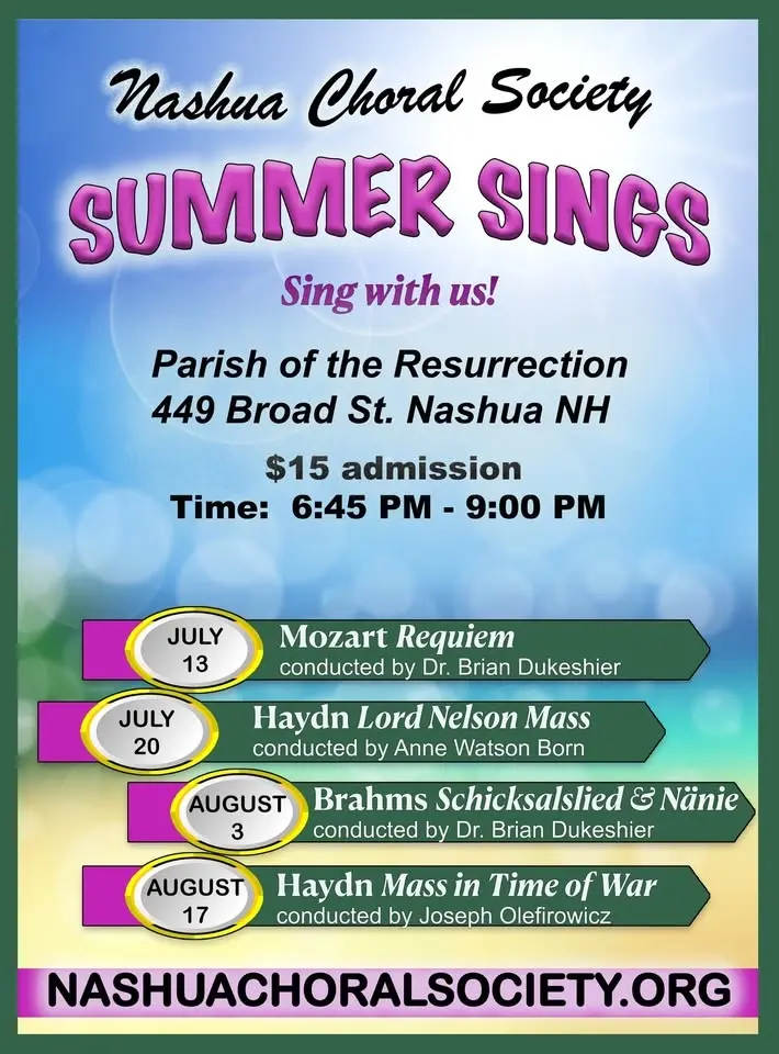 Nashua Choral Society Summer Sings