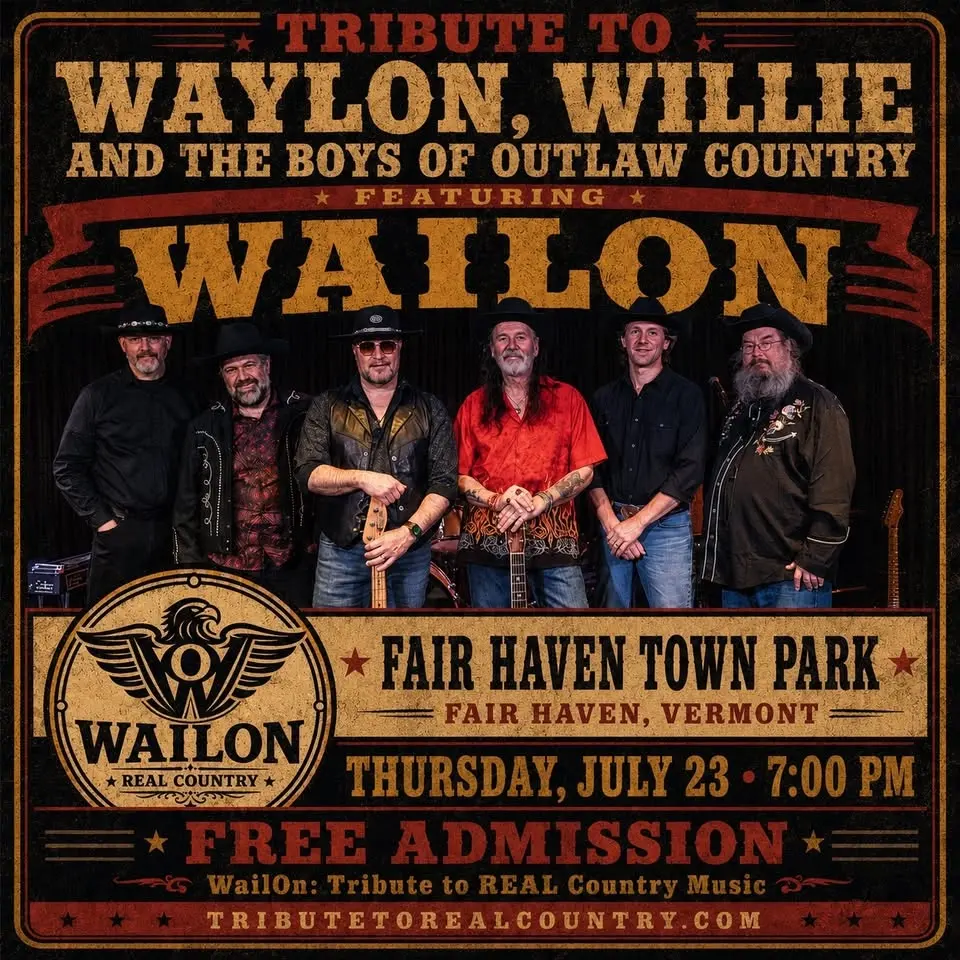 Tribute to Waylon, Willie and the Boys w WAILON at Fairhaven, VT Town Concerts