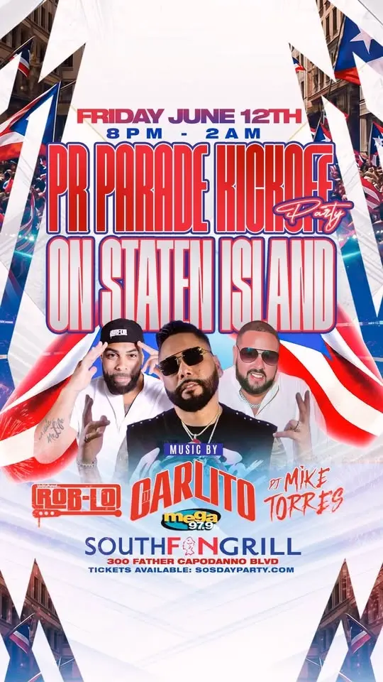 STATEN ISLANDS LARGEST PUERTO RICAN PARADE PARTY WITH LA MEGA'S 97.9 DJ CARLITO