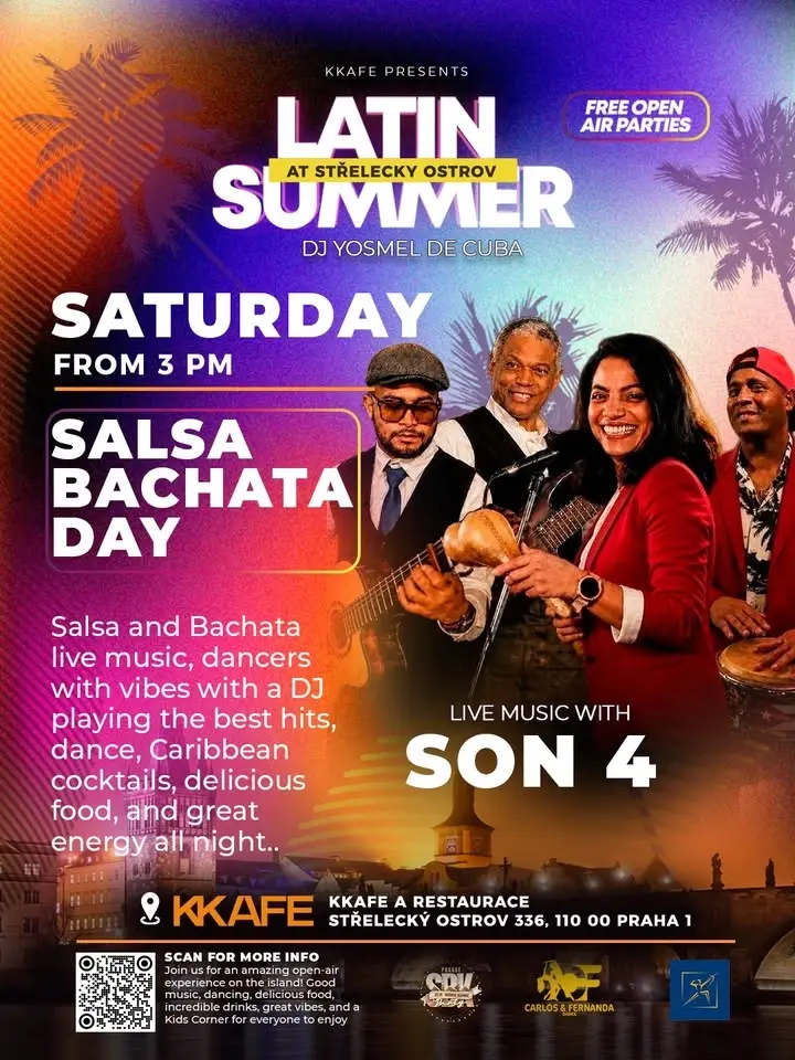 🔥 CAILENTE SATURDAY — FREE OPEN AIR SALSA, BACHATA & LIVE MUSIC PARTY AT STŘELECKÝ OSTROV! 🌴💃