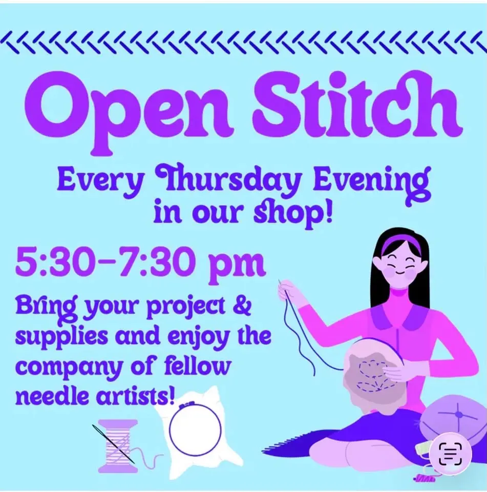 Open Stitch Nights Every Thursday at Artistic Artifacts