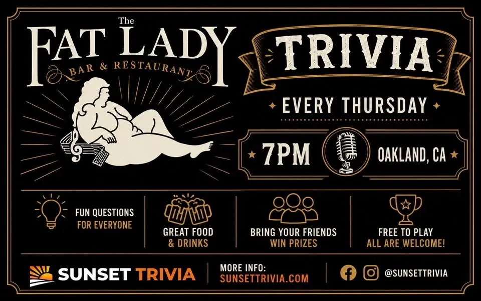Trivia Night at The Fat Lady Restaurant and Bar