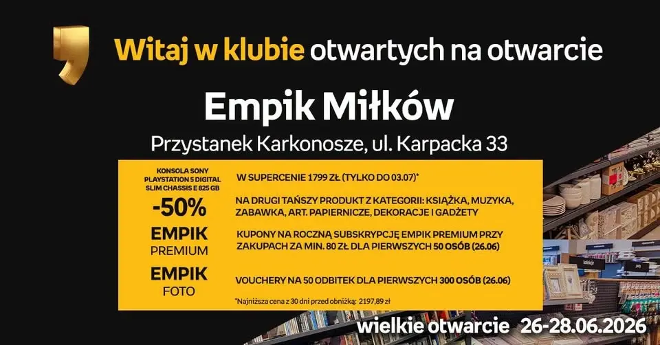 Otwarcie salonu Empik w Miłkowie