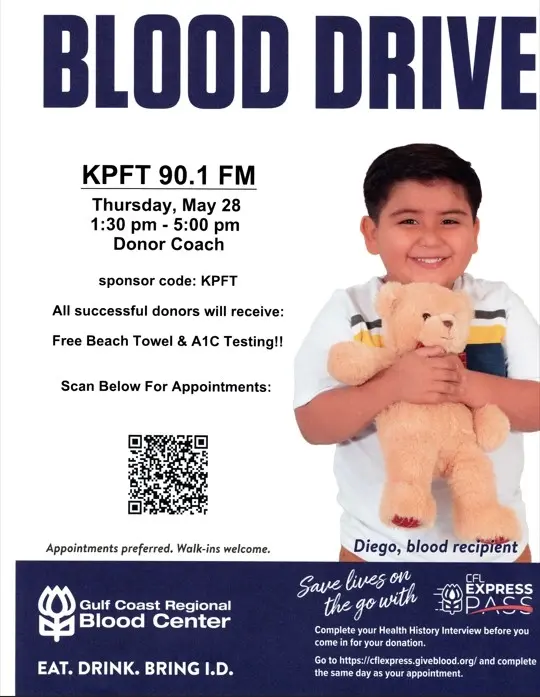 KPFT's Annual Blood Drive - FREE A1C Testing & Beach Towel!