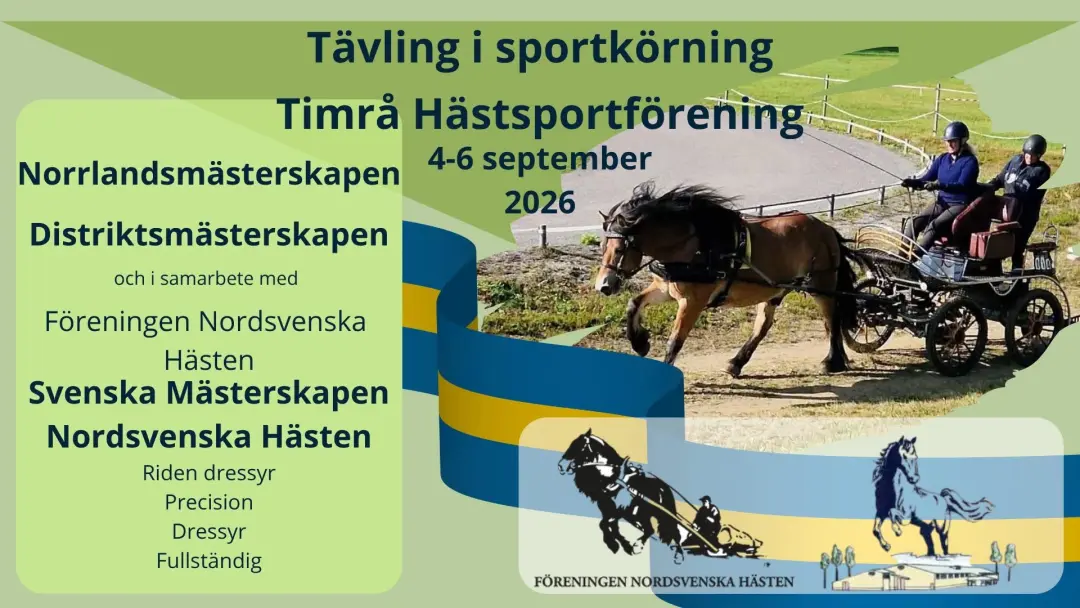 Tävling i Sportkörning med DM, NM & SM Nordsvenska Brukshästen